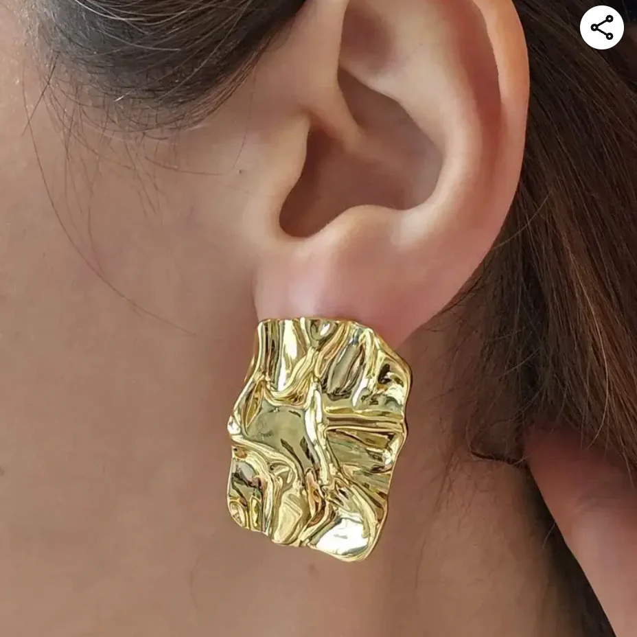 Sculptural Gold Statement Earring - Image 4